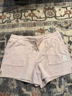 Reebok Women's Pale Pink Pull-On Athletic Shorts